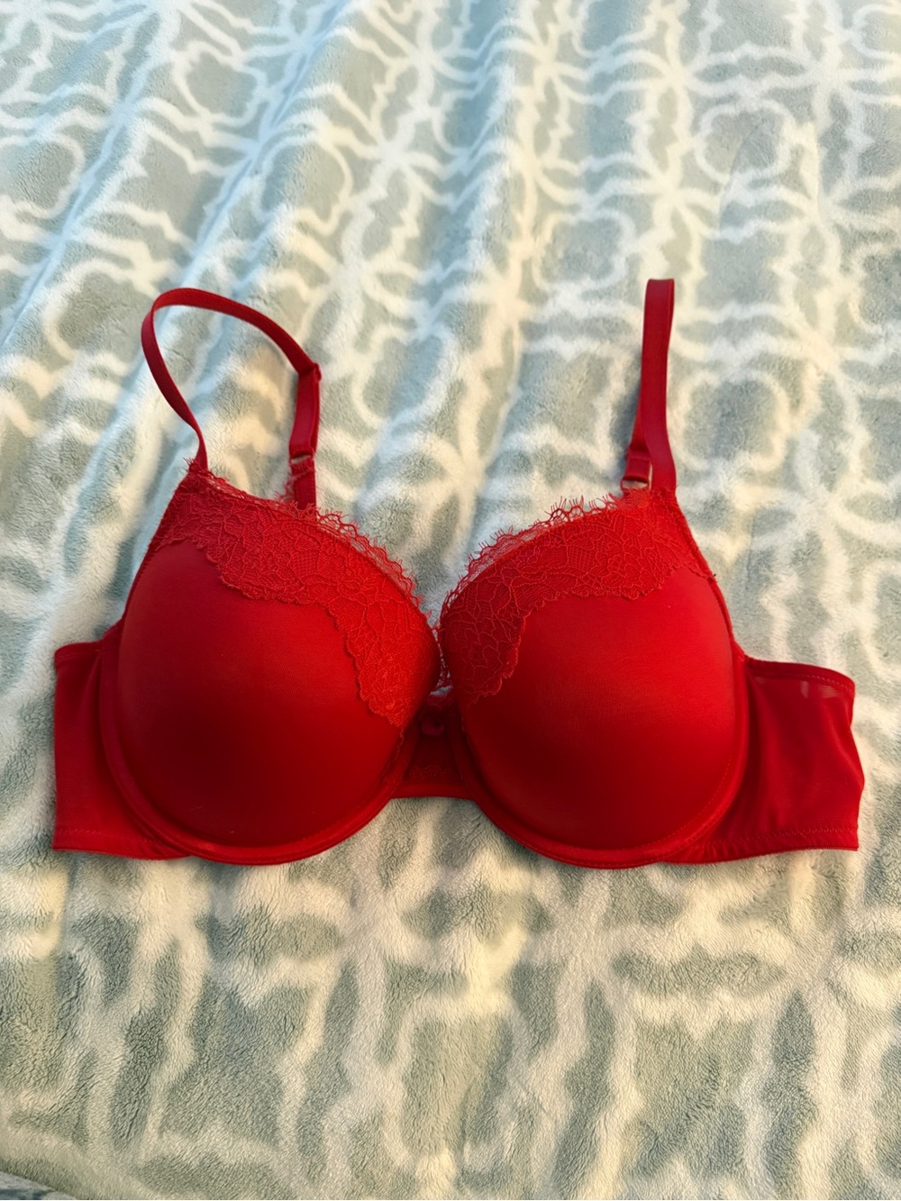 Red Lace-Trim T-Shirt Bra - Women Intimates 38 C